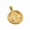 10K gold Virgin Mary pendant at Mayra Jewelry