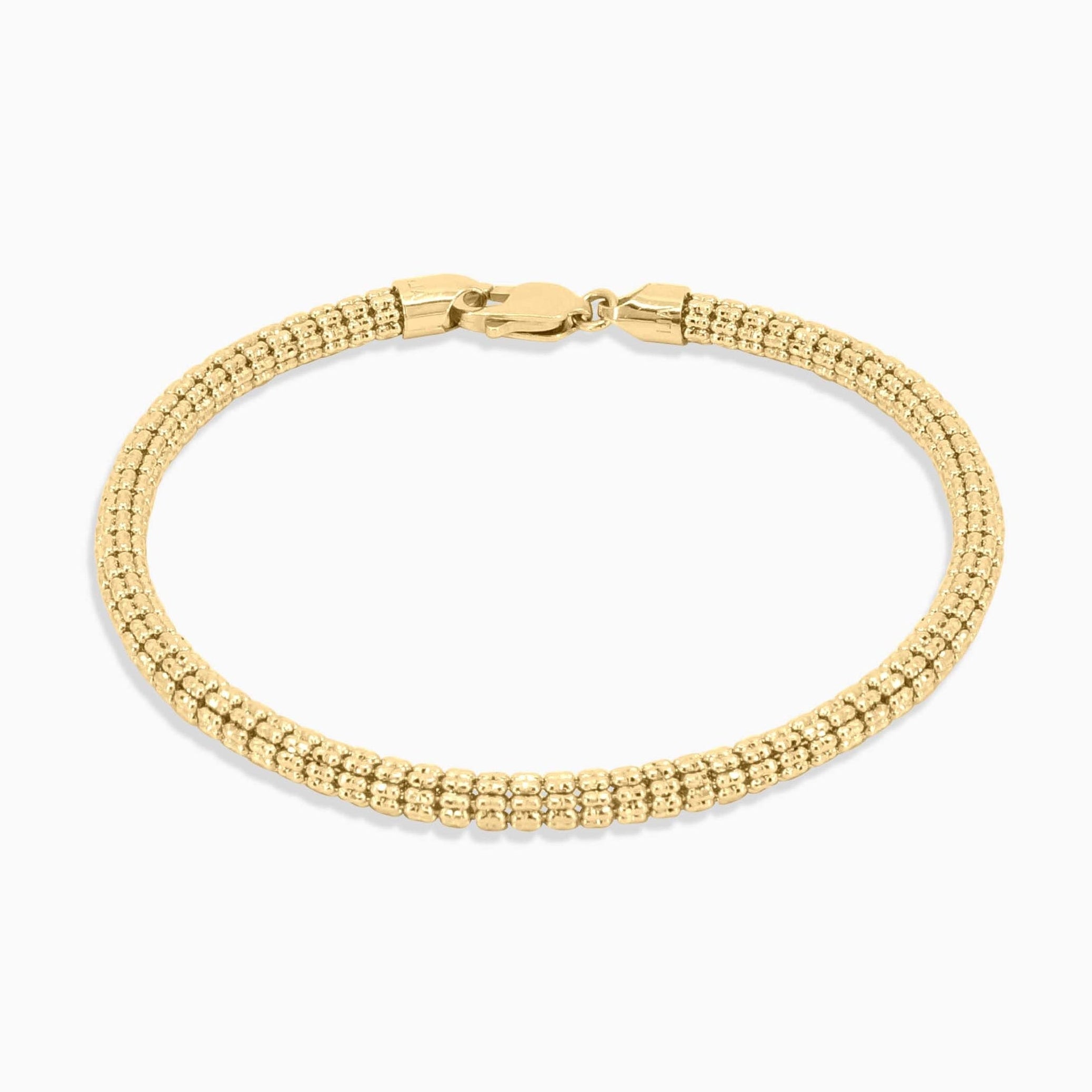 4.5mm 10K gold ice link bracelet at Mayra Jewelry