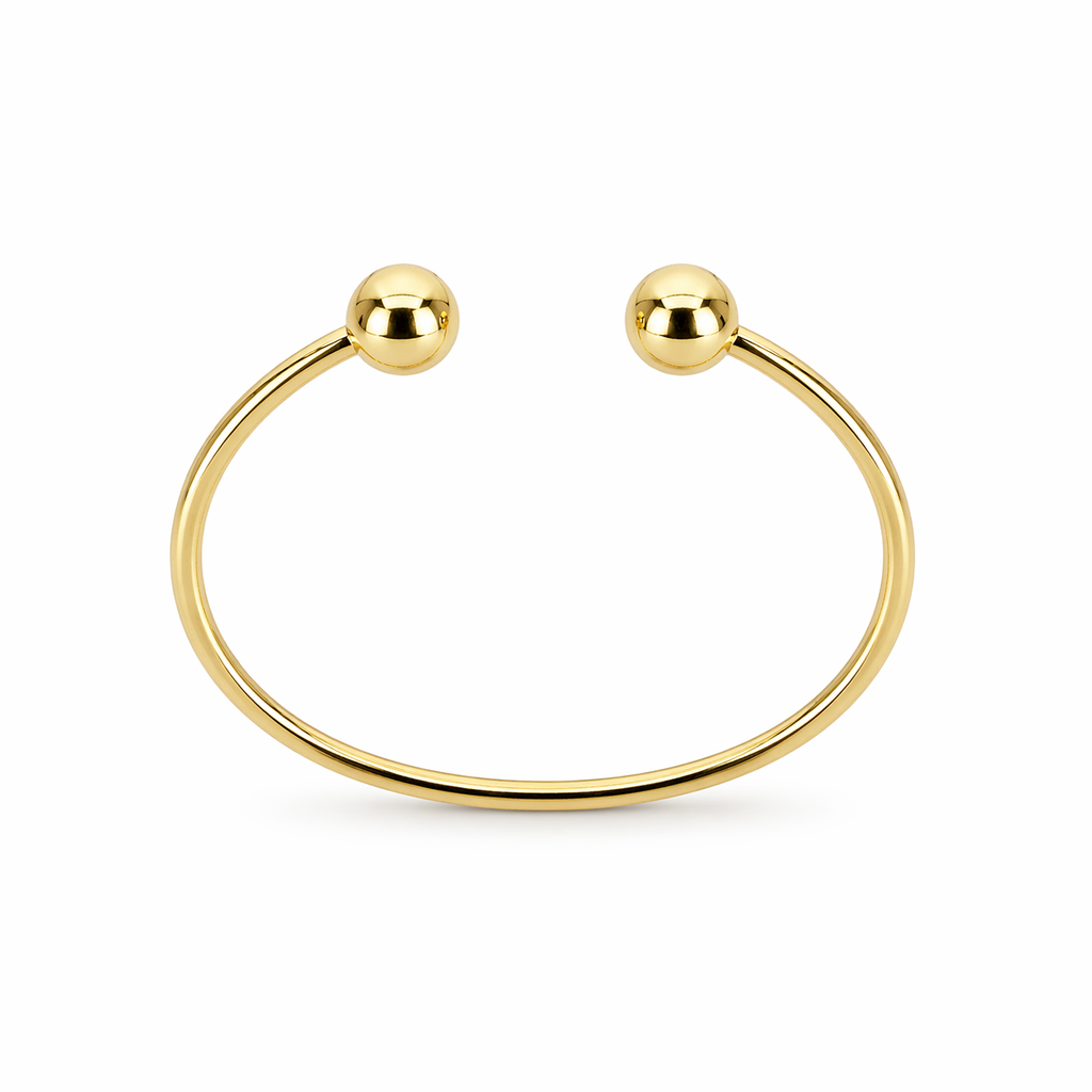 10K yellow gold open cuff bracelet at Mayra Jewelry