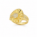 Gold imperial ring with zirconias…10k