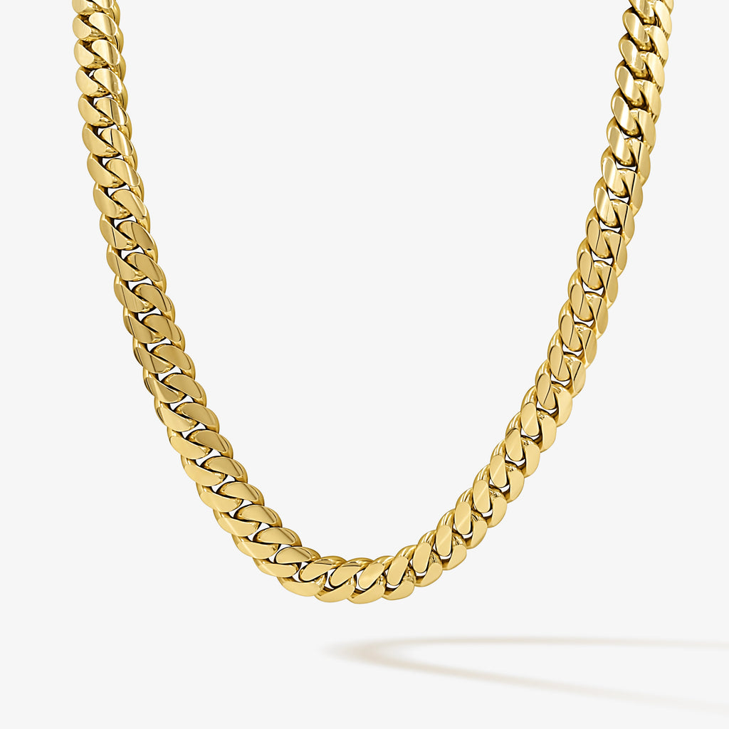 14mm solid gold Cuban link chain at Mayra Jewelry