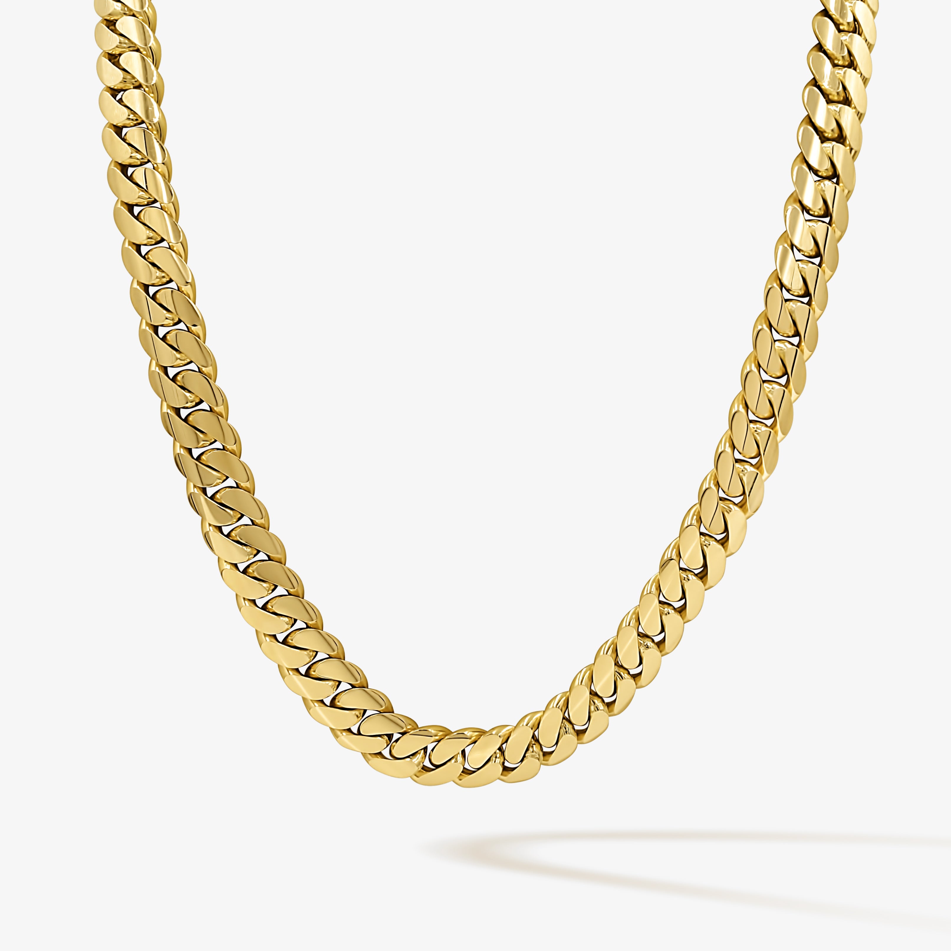 14mm solid gold Cuban link chain at Mayra Jewelry
