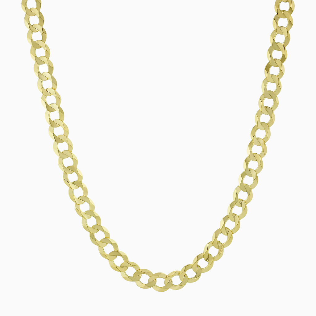 10K gold curb link chain clasp detail at Mayra Jewelry