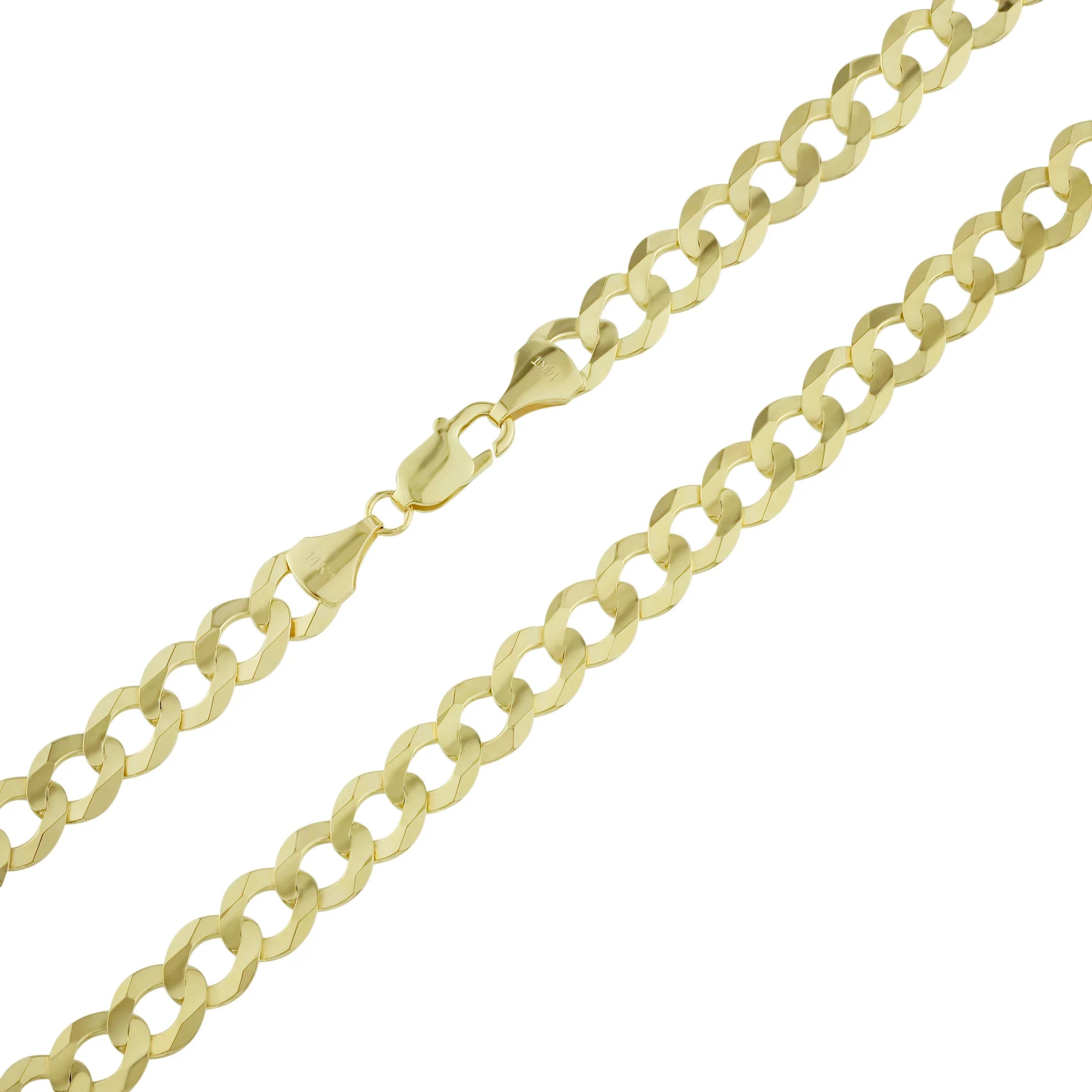 10K gold curb link solid chain at Mayra Jewelry