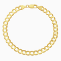 10K yellow gold flat curb link bracelet at Mayra Jewelry