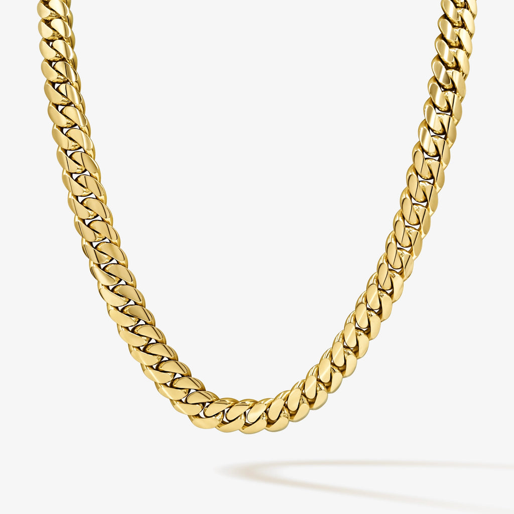 16mm solid gold Cuban link chain at Mayra Jewelry