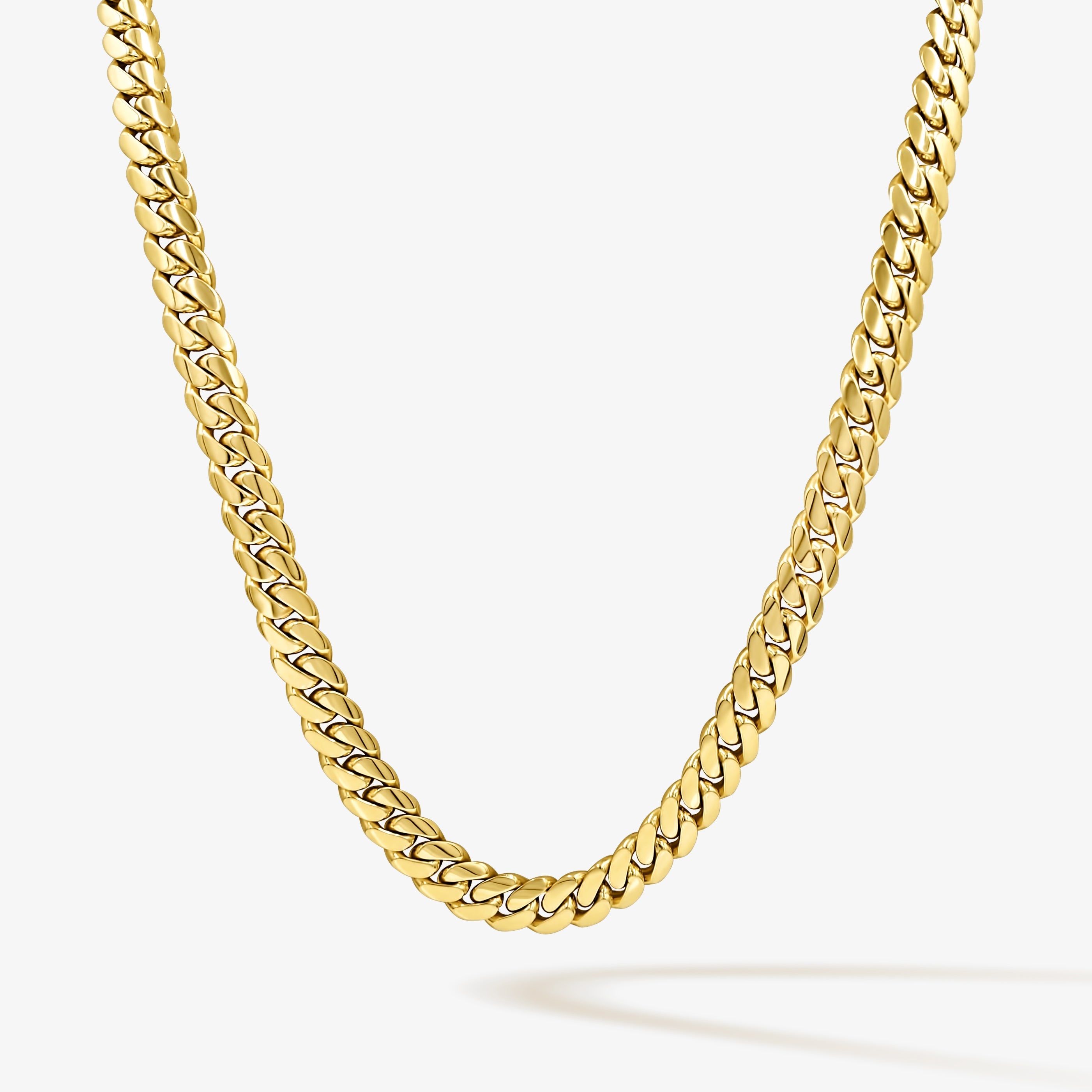 12mm solid gold Cuban link chain at Mayra Jewelry