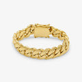 15mm solid gold Cuban link bracelet at Mayra Jewelry