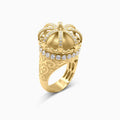 10K gold open crown ring with stones at Mayra Jewelry