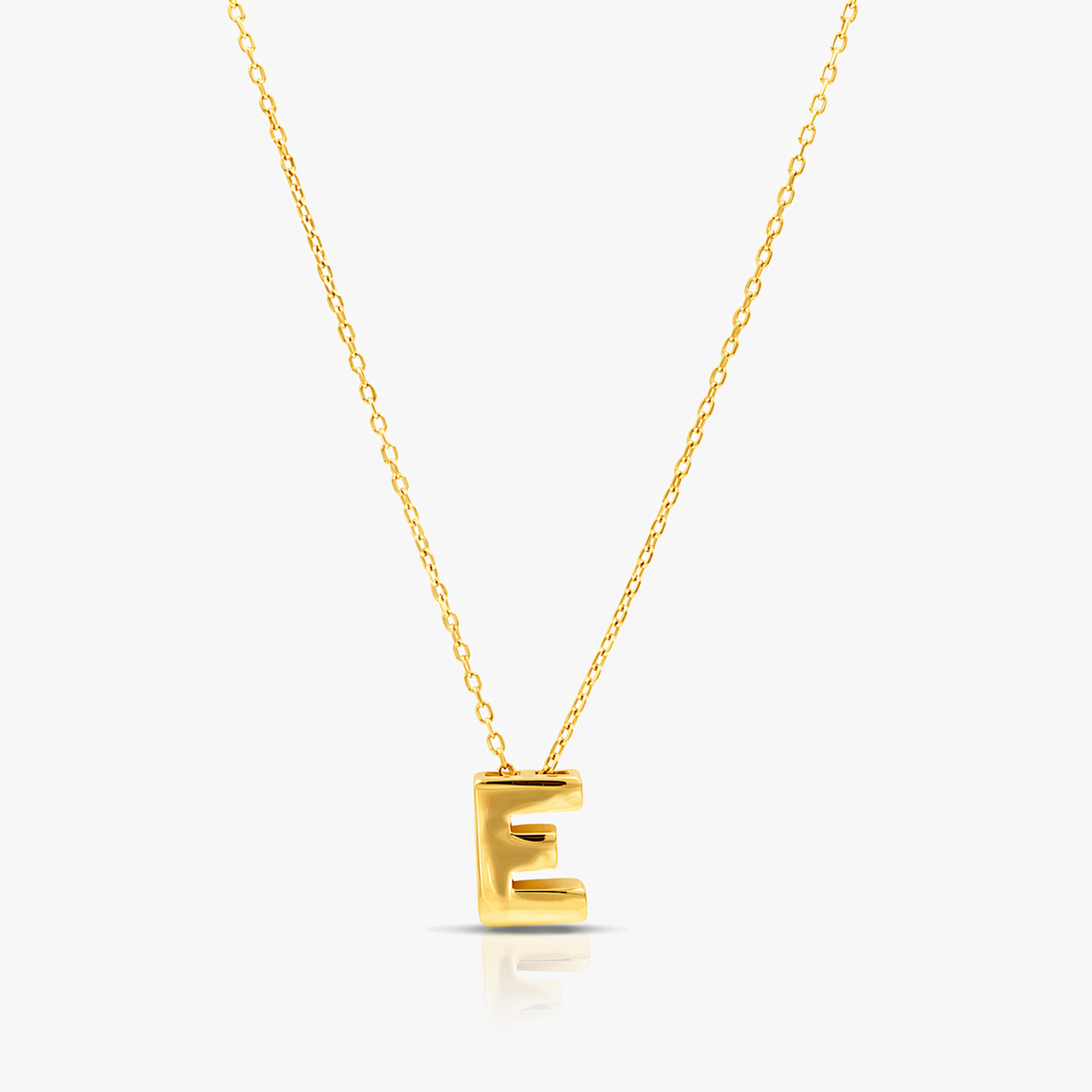 Necklace 14K Yellow Gold Initial Pendant Necklace Pochy Jewelry in Miami