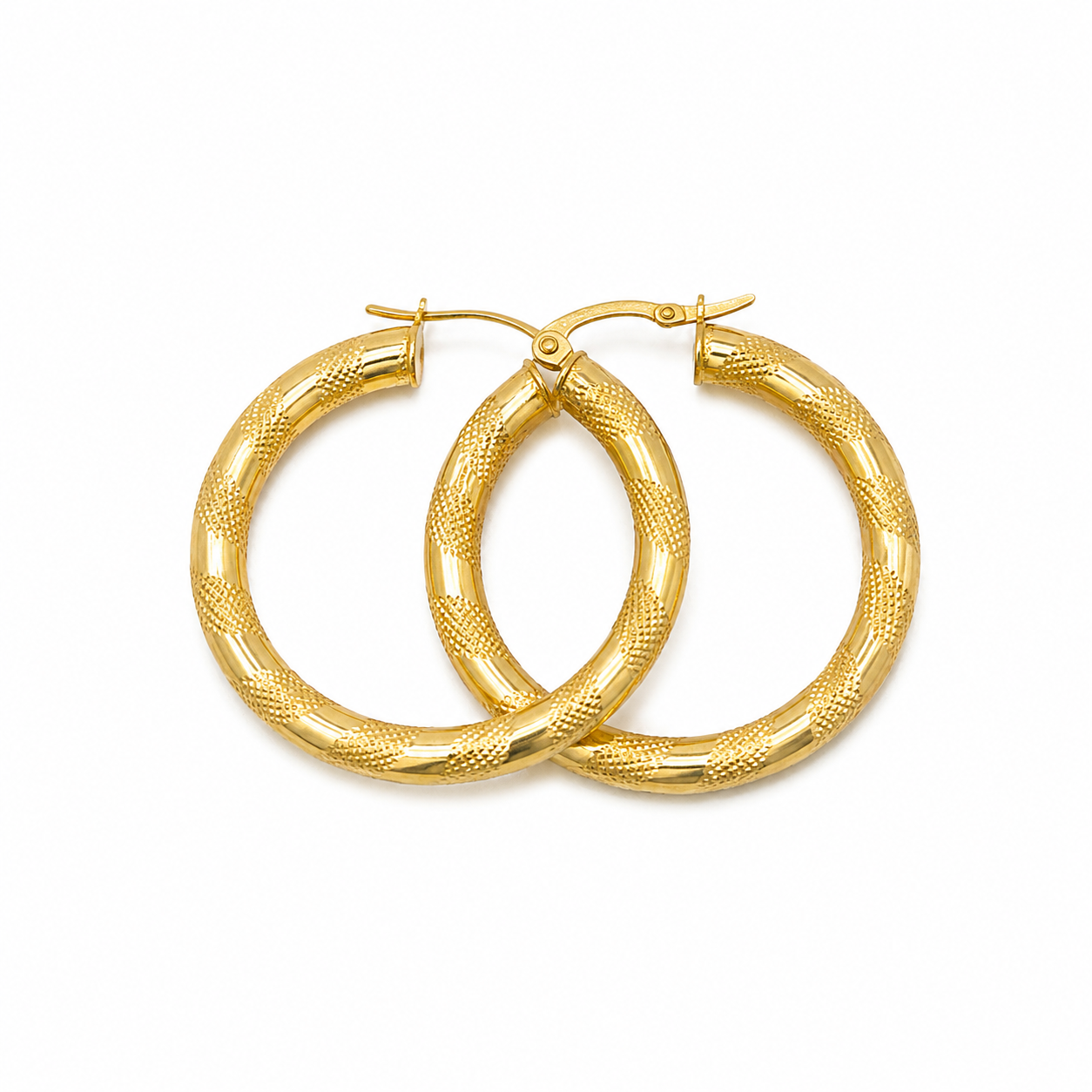 Classic Gold Hoop Earrings Set 10k