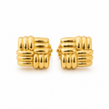 Intertwined tubular omega earrings