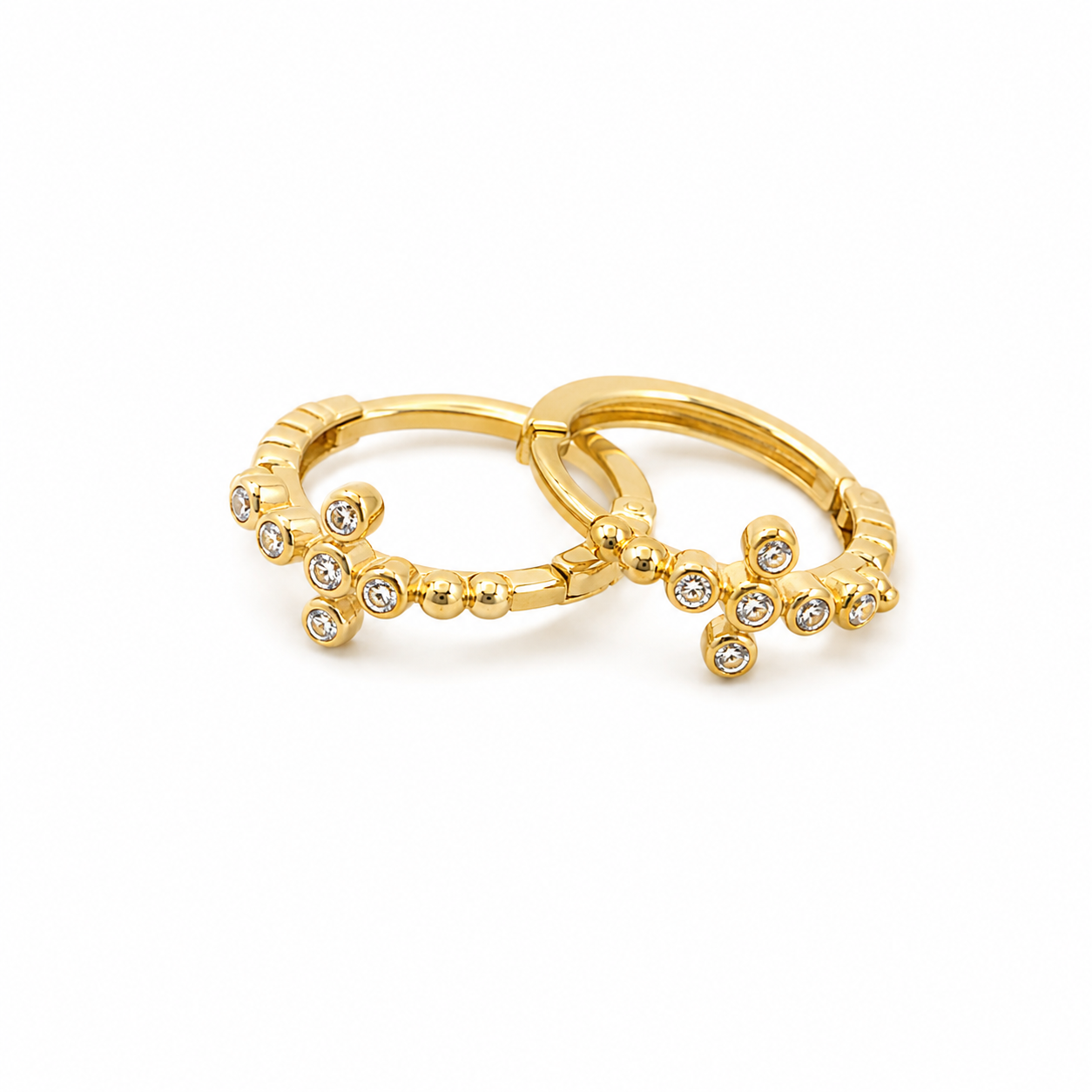 Mini Elegant Earrings with Stones 10k