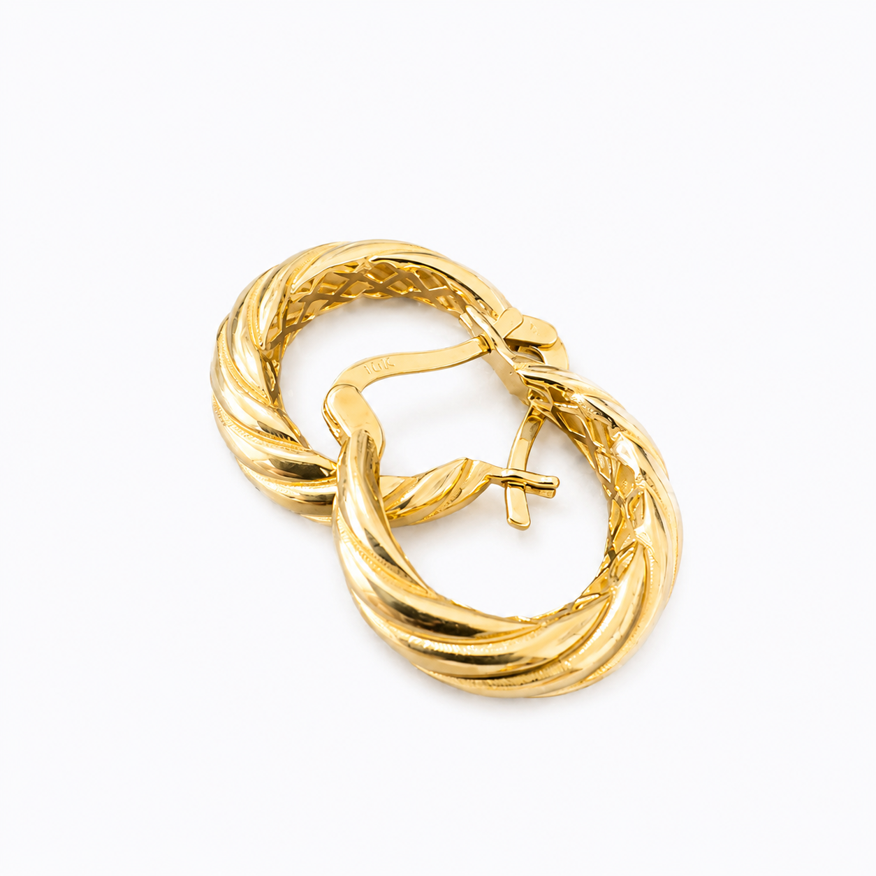 Golden Braided Earrings 10K