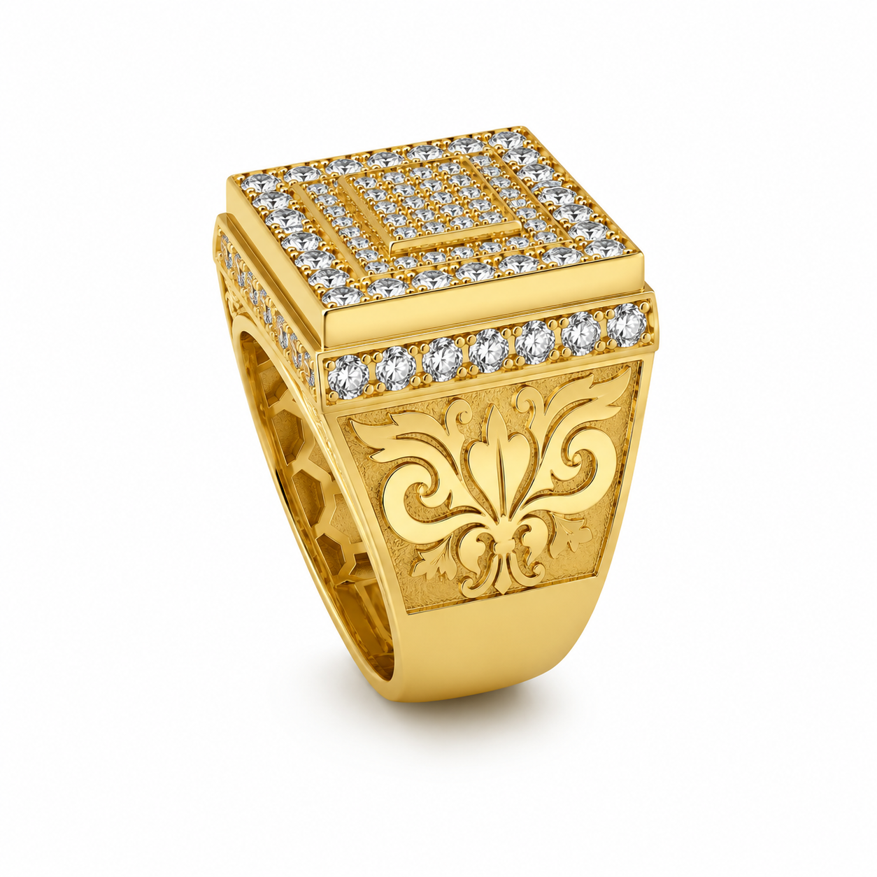 10k gold square imperial ring