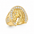 Horseshoe ring with horse 10k