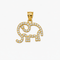 Elephant Charm with Zirconias in 10K Yellow Gold