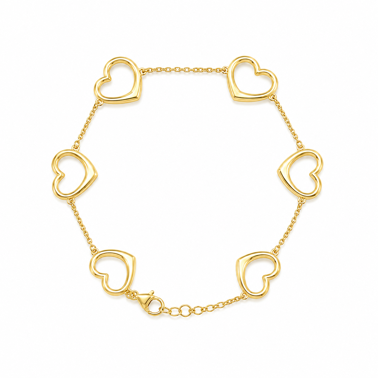 10k Heart Bracelet