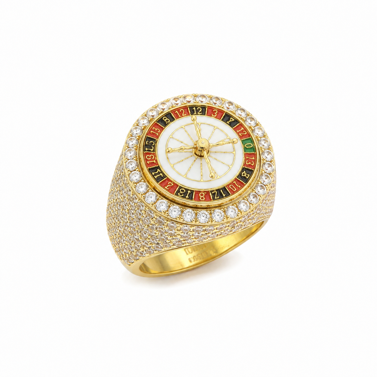 10k Luxury Roman Watch Ring for Men