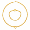 Byzantine set with hearts... Choker and Bracelet 10k.