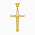 Crucifix charm in golden tone with stones 10k