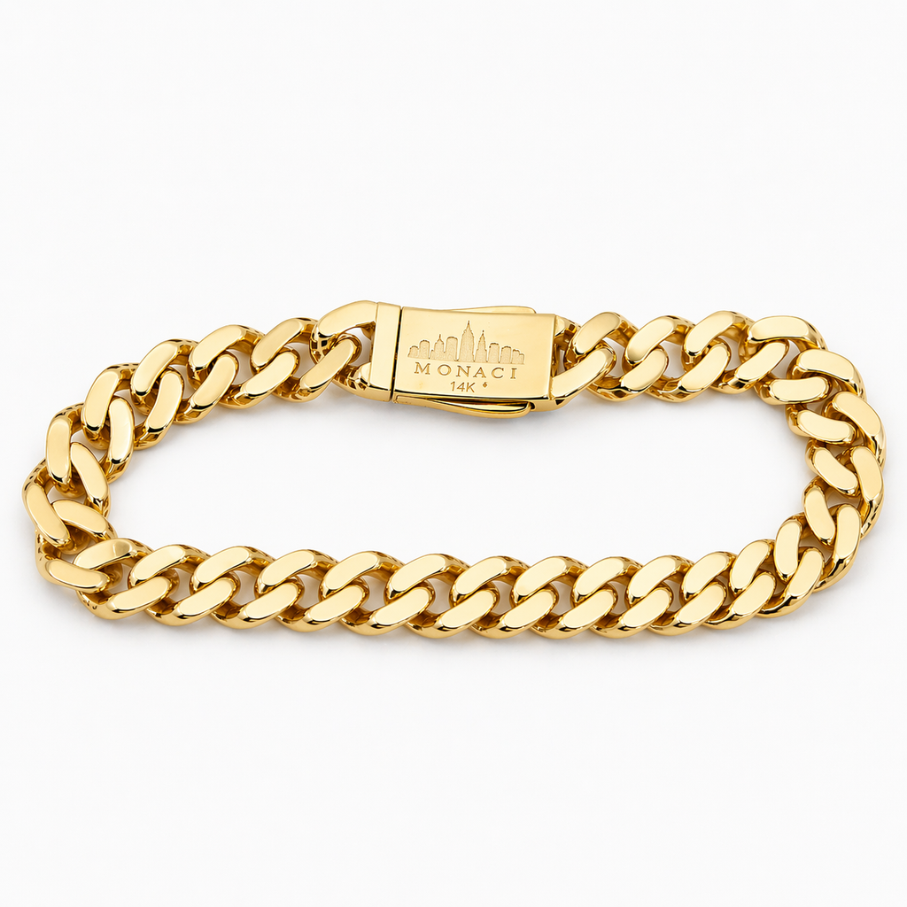 Back view of 14K yellow gold Monaci bracelet at Mayra Jewelry