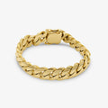 12mm solid gold Cuban link bracelet at Mayra Jewelry