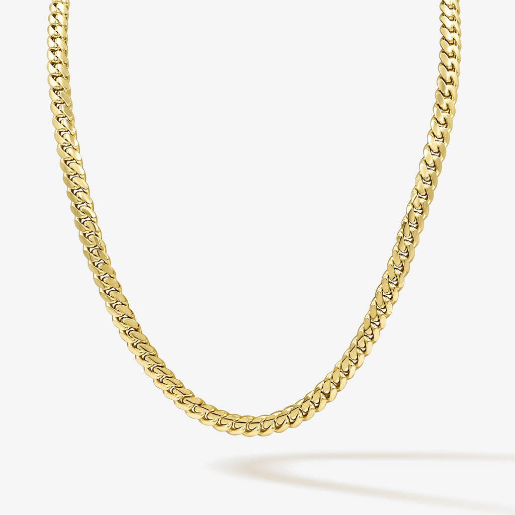 8mm solid gold Cuban link chain at Mayra Jewelry