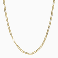 10K hollow gold paper clip chain necklace at Mayra Jewelry