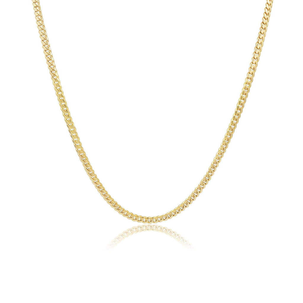 4mm solid machine-made gold Cuban link chain at Mayra Jewelry