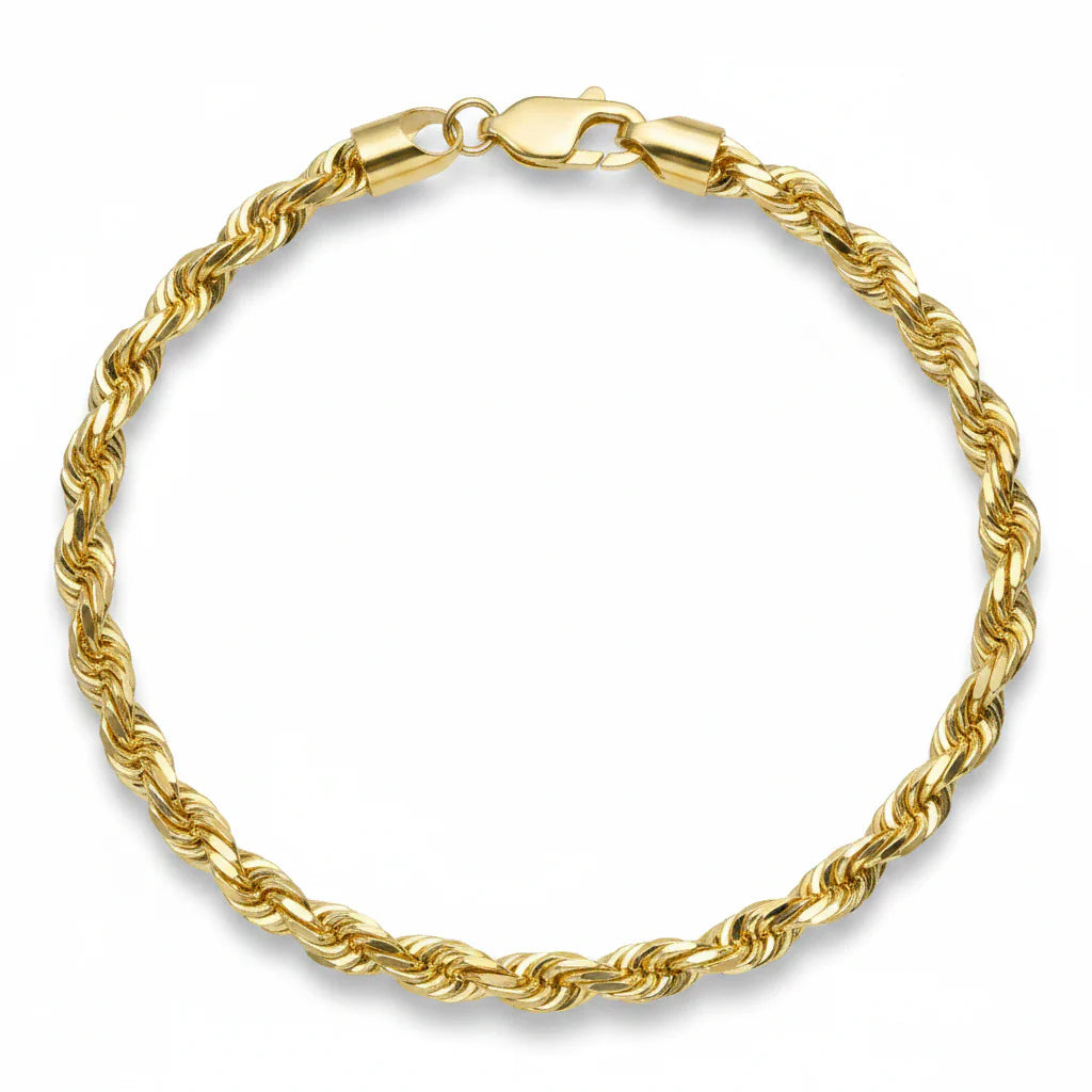 10K yellow gold rope bracelet at Mayra Jewelry