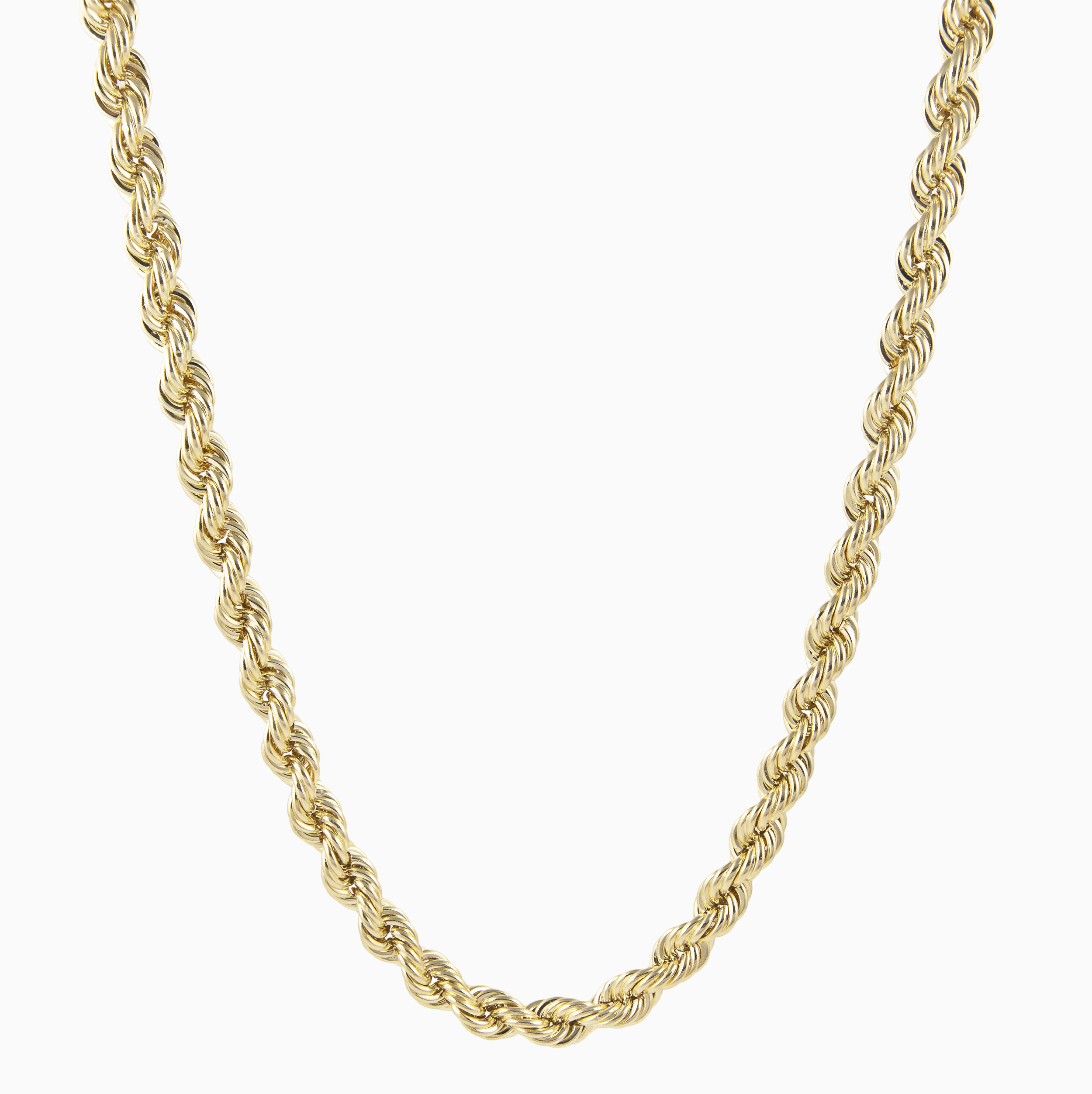 10K hollow gold rope chain at Mayra Jewelry